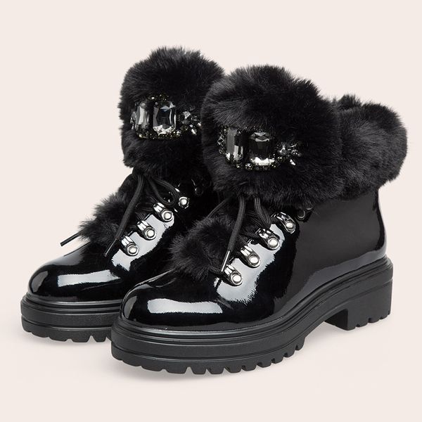 2020 black fur women winter ankle boots patent leather platform rhinestone ladies snow boots female luxury work short boots
2020 black fur women winter ankle boots patent leather platform rhinestone ladies snow boots female luxury work short boots