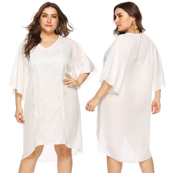 chiffon dress plus size female irregular flared sleeve v-neck loose lace nightdress white temptation night koszula nocna, Black;red
chiffon dress plus size female irregular flared sleeve v-neck loose lace nightdress white temptation night koszula nocna, Black;red