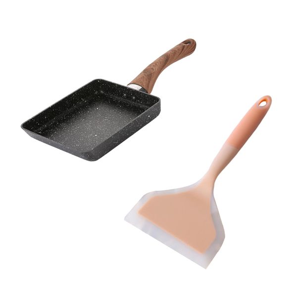 2pieces aluminum non-stick 5\"x7\" fry pan breakfast skillet with 4.7\" spatula
2pieces aluminum non-stick 5\"x7\" fry pan breakfast skillet with 4.7\" spatula