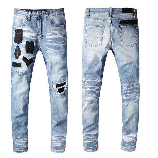 brand new mens designer jeans men women motorcycle biker ripped jeans denim pants mens hip hop slim skinny jeans, Blue
brand new mens designer jeans men women motorcycle biker ripped jeans denim pants mens hip hop slim skinny jeans, Blue