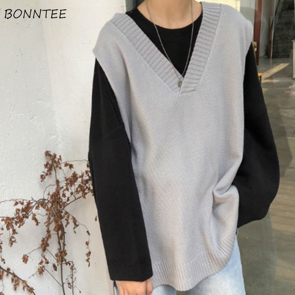 vest women fashion solid casual loose sleeveless knitted ladies vests oversize chic spring ulzzang all-match simple streetwear, Black;white
vest women fashion solid casual loose sleeveless knitted ladies vests oversize chic spring ulzzang all-match simple streetwear, Black;white