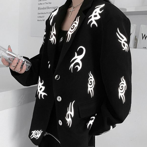 reflective night lighting graphic print black gothic blazer jacket harajuku fashion dj show ins. dance costume fluorescence, White;black
reflective night lighting graphic print black gothic blazer jacket harajuku fashion dj show ins. dance costume fluorescence, White;black