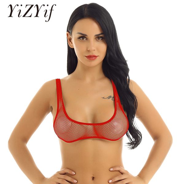 women fishnet cropped tank lingerie see through fishnet hollow out wide shoulder straps deep u-neckline vest crop bra top, White
women fishnet cropped tank lingerie see through fishnet hollow out wide shoulder straps deep u-neckline vest crop bra top, White