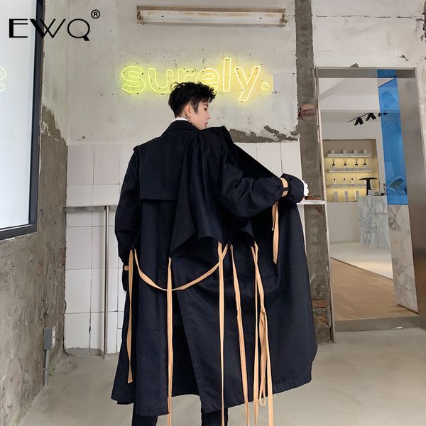men's trench coats ewq / 2021 spring clothing asymmetry cuff ribbon design long coat for male loose windbreaker tide fashion 9y187, Tan;black
men's trench coats ewq / 2021 spring clothing asymmetry cuff ribbon design long coat for male loose windbreaker tide fashion 9y187, Tan;black