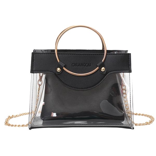 summer new handbag pvc transparent women bag metallic ring tote bag beach travel chain shoulder messenger
summer new handbag pvc transparent women bag metallic ring tote bag beach travel chain shoulder messenger