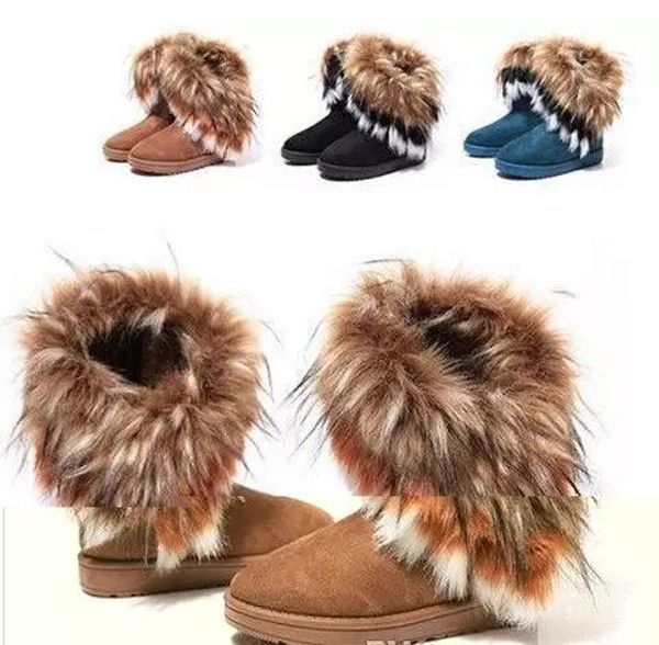 3colors fashion rabbit hair and fox fur in tube color matching warm snow winter boots for women boots, Black
3colors fashion rabbit hair and fox fur in tube color matching warm snow winter boots for women boots, Black