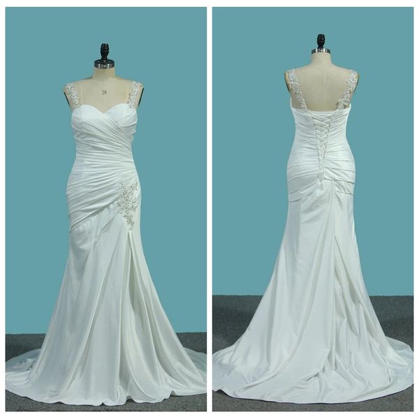 heavy beaded spaghetti straps mermaid wedding dresses decent white ruched satin wedding dresses simple design sleeveless wedding dresses
heavy beaded spaghetti straps mermaid wedding dresses decent white ruched satin wedding dresses simple design sleeveless wedding dresses