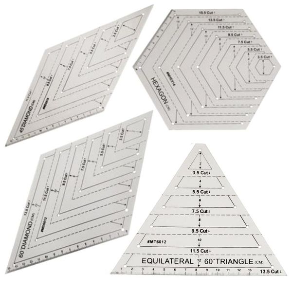 4pcs accurate clear scale diamond shape transparent template quilting ruler set sewing tool patchwork portable diy lightweight, Black
4pcs accurate clear scale diamond shape transparent template quilting ruler set sewing tool patchwork portable diy lightweight, Black