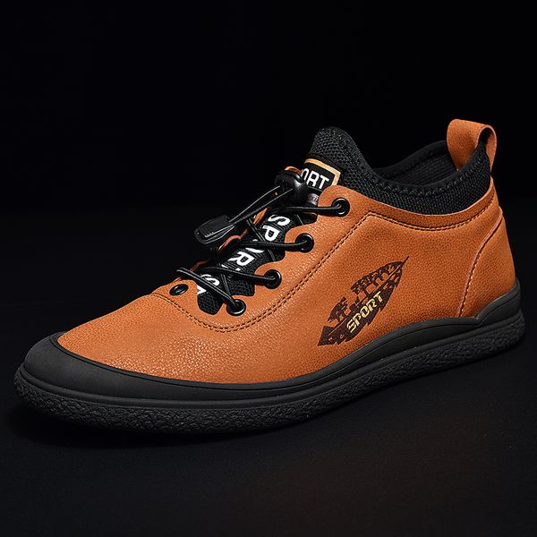 band men leather shoes fashion sneakers genuine leather casual sneakers comfortable fashion casual male flats 2019 new, Black