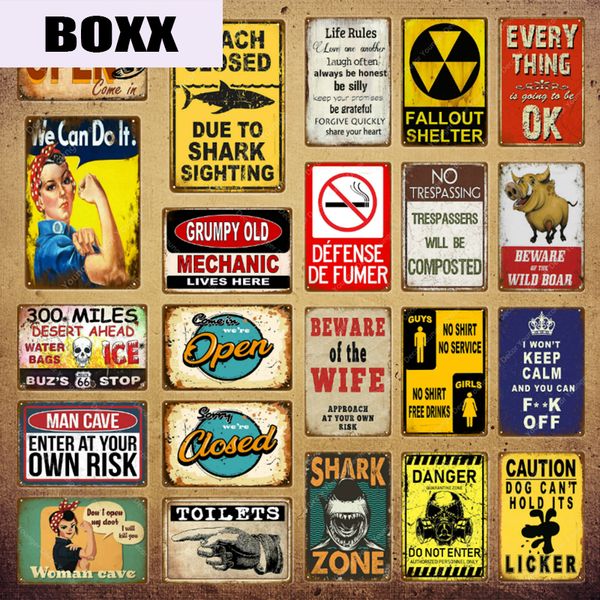 open closed metal signs vintage shark zone art poster garage pub rustic wall plaque bar diner home decor toilets plate yi-158
open closed metal signs vintage shark zone art poster garage pub rustic wall plaque bar diner home decor toilets plate yi-158