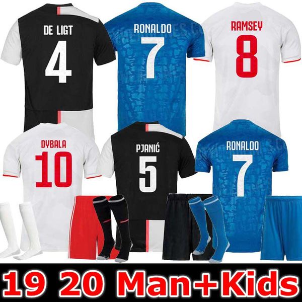 

19 20 ronaldo occer jer ey 2019 2020 de ligt dybala higuain buffon maglie futbol man and kid kit training football hirt, Black;yellow