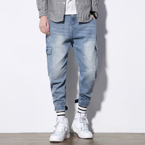 japanese style fashion men jeans vintage designer loose fit multi pockets denim cargo pants streetwear hip hop harem jeans male, Blue
japanese style fashion men jeans vintage designer loose fit multi pockets denim cargo pants streetwear hip hop harem jeans male, Blue