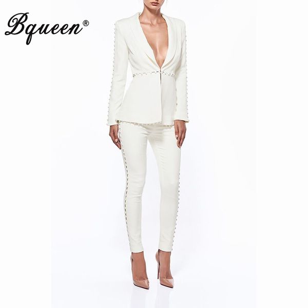 bqueen 2017 new arrival autumn women 2 piece sets fashion button deep v long sleeve solid full lace up bodycon pants, White;black
bqueen 2017 new arrival autumn women 2 piece sets fashion button deep v long sleeve solid full lace up bodycon pants, White;black