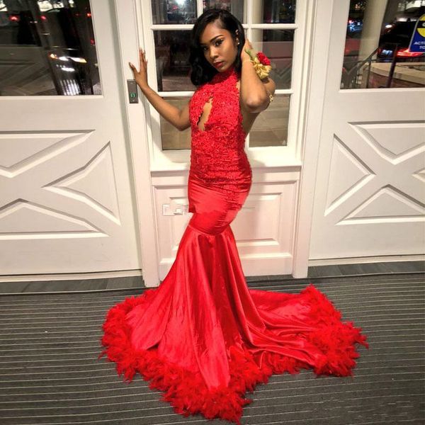 2019 red african mermaid prom dresses appliques halter keyhole neck ruffles backless evening gown plus size black girls party dress
2019 red african mermaid prom dresses appliques halter keyhole neck ruffles backless evening gown plus size black girls party dress