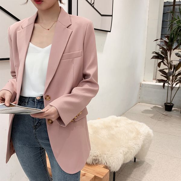2020 new korean casual chic small suit jacket female temperament was thin pink net red lady suit, White;black
2020 new korean casual chic small suit jacket female temperament was thin pink net red lady suit, White;black