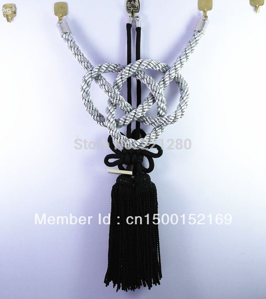 one set jp junction produce car silvery kin tsuna rope & black fusa kiku knots for car rearview mirror
one set jp junction produce car silvery kin tsuna rope & black fusa kiku knots for car rearview mirror