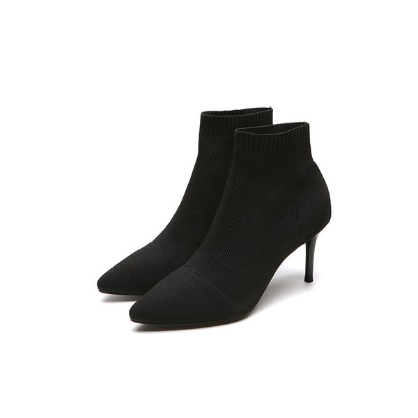 women pointed toe .5cm thin stiletto high heel dress ankle boots spring winter casual stretch woven ladies party female office shoes, Black
women pointed toe .5cm thin stiletto high heel dress ankle boots spring winter casual stretch woven ladies party female office shoes, Black