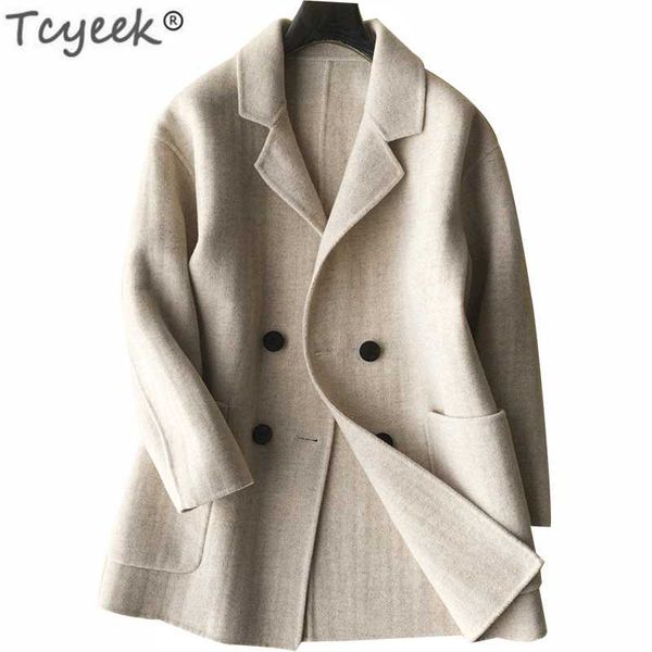 tcyeek autumn winter 100% natural wool coat female double breasted jacket women clothes 2019 coats spring short overcoat lwl1414, Black
tcyeek autumn winter 100% natural wool coat female double breasted jacket women clothes 2019 coats spring short overcoat lwl1414, Black