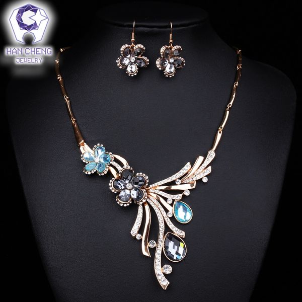 hancheng fashion luxury flower crystal rhinestone pendant necklace earrings women jewelry sets & more golden chain collier femme, Silver
hancheng fashion luxury flower crystal rhinestone pendant necklace earrings women jewelry sets & more golden chain collier femme, Silver