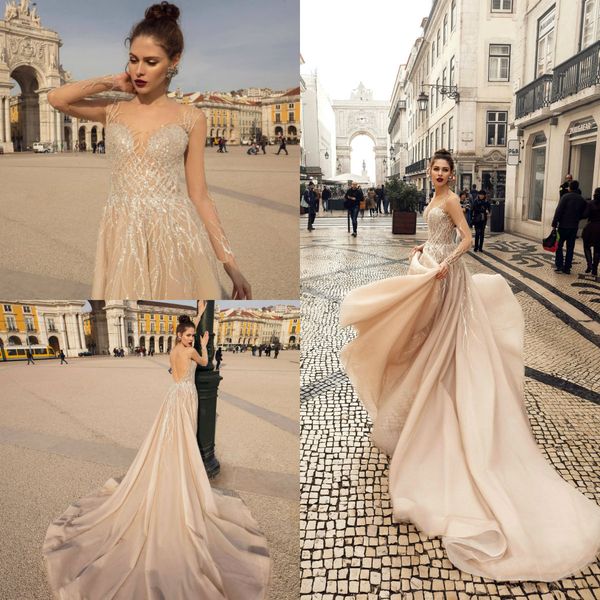 2019 berta wedding dresses v neck lace appliques long sleeves bridal gowns backless sweep train boho beach wedding dress, White
2019 berta wedding dresses v neck lace appliques long sleeves bridal gowns backless sweep train boho beach wedding dress, White