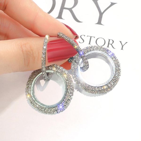 women bling bling full crystal double circle hoop earrings fashion jewelry elegant noble stylish noble hoop wild earrings gift ing, Golden;silver
women bling bling full crystal double circle hoop earrings fashion jewelry elegant noble stylish noble hoop wild earrings gift ing, Golden;silver