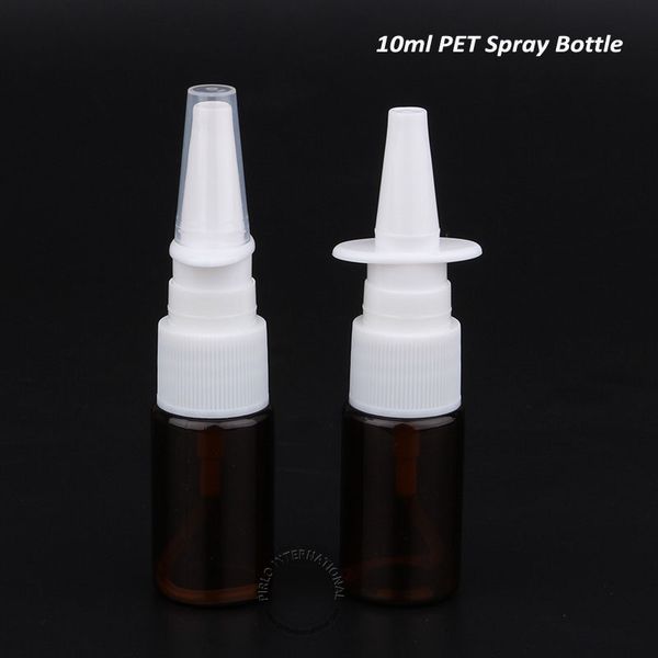 

10cc Пустые пластиковые бутылки Носовые Mist Spray насос ПЭТ бутылки 10мл Янтарный Нос Pha