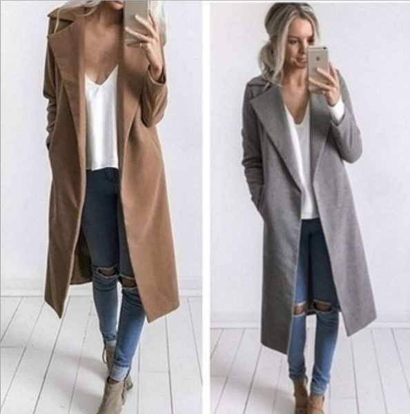 fashion england office lady long coat full sleeve winter autumn woman solid grey black khaki slim blazers
fashion england office lady long coat full sleeve winter autumn woman solid grey black khaki slim blazers