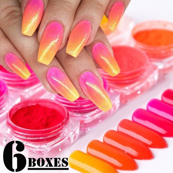 6pcs/set neon pigment fluorescence effect nail glitter fluorescent color powder nail polish dust uv gel decorations, Silver;gold
6pcs/set neon pigment fluorescence effect nail glitter fluorescent color powder nail polish dust uv gel decorations, Silver;gold