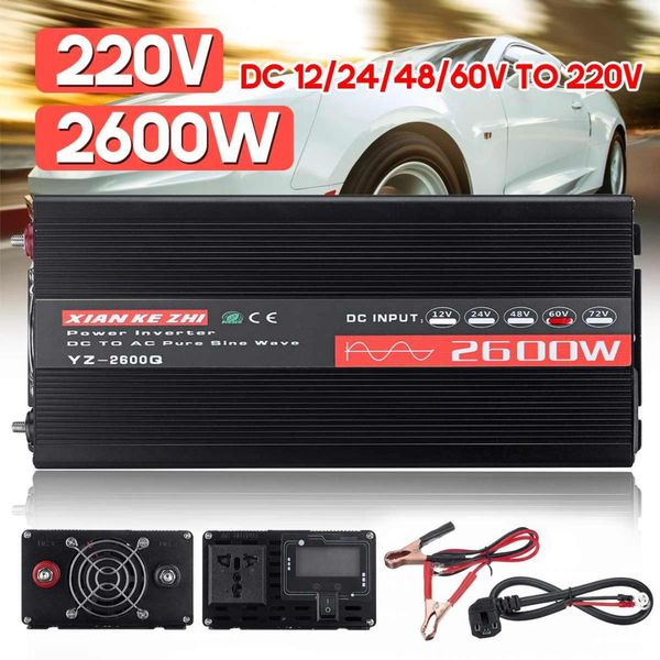inverter 12v 220v 2600w inversor 12/24/48/60v to 220v voltage transformer pure sine wave inverter lcd display major protection
inverter 12v 220v 2600w inversor 12/24/48/60v to 220v voltage transformer pure sine wave inverter lcd display major protection