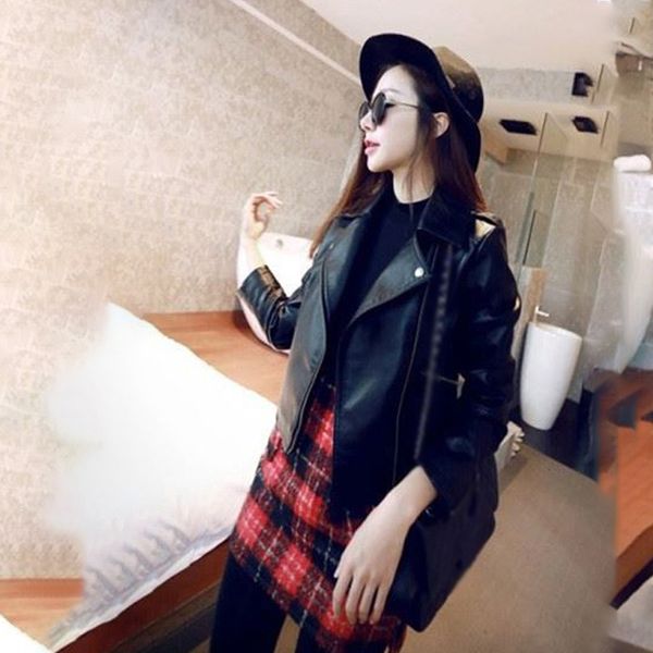 black jacket women coat ladies party pu leather outdoor zipper lapel collar slim fit jackets, Black;brown
black jacket women coat ladies party pu leather outdoor zipper lapel collar slim fit jackets, Black;brown