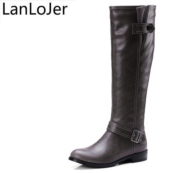 lanlojer fashion winter warm women knee high boots black soft leather new female flat heels boots shoes plus size 34-43
lanlojer fashion winter warm women knee high boots black soft leather new female flat heels boots shoes plus size 34-43