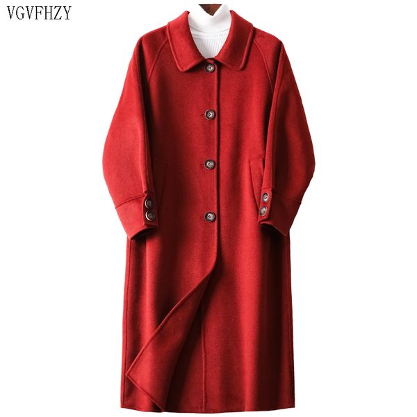 2019 autumn and winter new double-sided cashmere coat original woolen coat female solid color long ladies woolen female, Black 
2019 autumn and winter new double-sided cashmere coat original woolen coat female solid color long ladies woolen female, Black