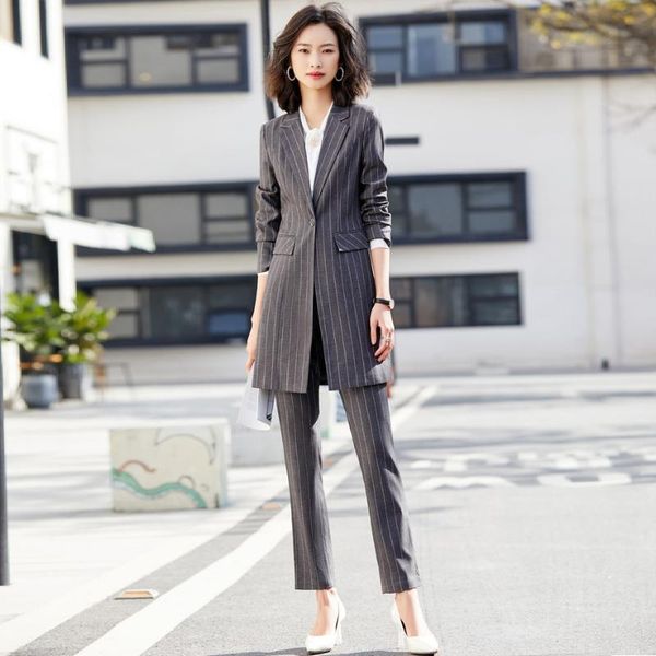 formal pantsuits wmen business suits long blazer ladies pant and jacket sets work wear office uniform styles grey striped, White;black
formal pantsuits wmen business suits long blazer ladies pant and jacket sets work wear office uniform styles grey striped, White;black