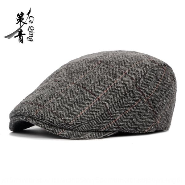 2020 men's middle-aged and elderly duck tongue forward cap british style classic plaid woolen beret beret hat wool hat, Blue;gray
2020 men's middle-aged and elderly duck tongue forward cap british style classic plaid woolen beret beret hat wool hat, Blue;gray