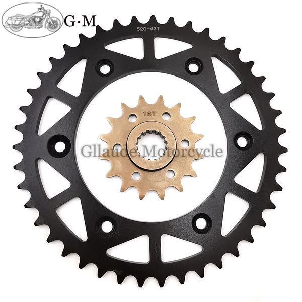 

43t-16t-520 motorcycle front rear chian sprocket for 400 egs-e 620 625 640 lc4 sc sxc smc 660 rallye 690 enduro