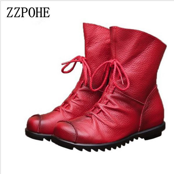 zzpohe 2017 new women fashion vintage genuine leather boots women's casual flat boots woman soft bottom plus size winter shoes, Black
zzpohe 2017 new women fashion vintage genuine leather boots women's casual flat boots woman soft bottom plus size winter shoes, Black