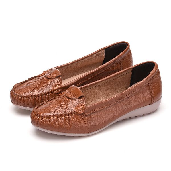 women's flat shoes genuine leather casual slip on loafers soft comfortable moccasins mother single leather shoes zapatos mujer, Black
women's flat shoes genuine leather casual slip on loafers soft comfortable moccasins mother single leather shoes zapatos mujer, Black