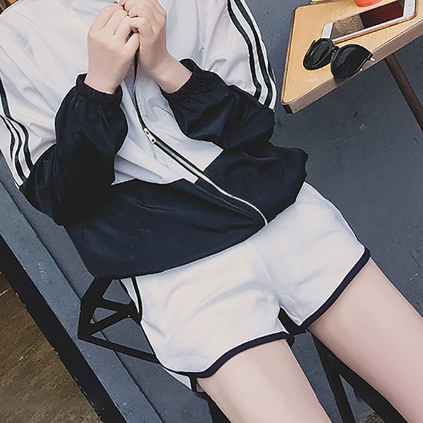 fashion short shorts summer women's sports gym workout waistband pockets drawstring clothes ladies shorts, White;black
fashion short shorts summer women's sports gym workout waistband pockets drawstring clothes ladies shorts, White;black