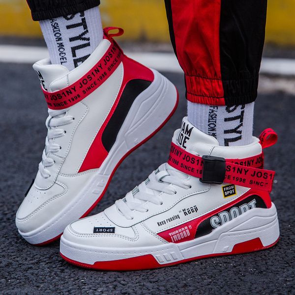 autumn trend high sports fashion vulcanized white sneakers pu leather non-slip flat with men shoes t200413, Black
autumn trend high sports fashion vulcanized white sneakers pu leather non-slip flat with men shoes t200413, Black