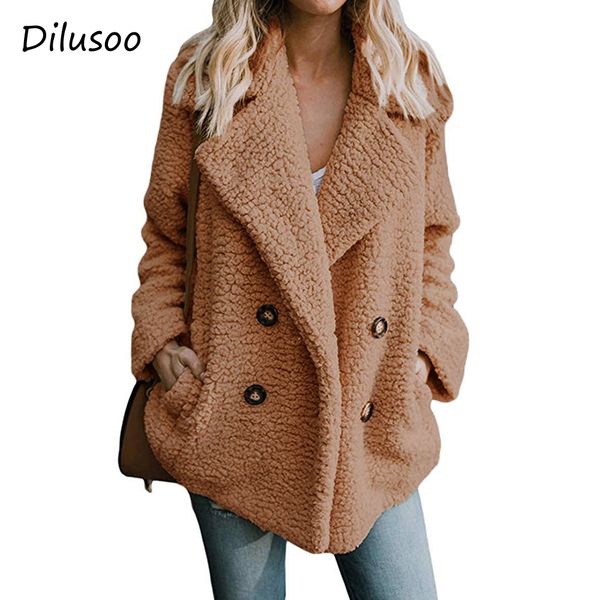 dilusoo 2019 autumn basic coats women full sleeve solid button pockets thick fleece woolen loose coat female winter jacket coats, Black;brown
dilusoo 2019 autumn basic coats women full sleeve solid button pockets thick fleece woolen loose coat female winter jacket coats, Black;brown