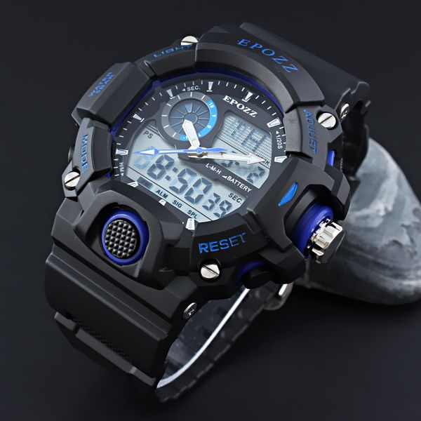 epozz dual display sport watch resistant hours male clock outdoor rubber strap weight 67 g black blue relogio masculino, Slivery;brown
epozz dual display sport watch resistant hours male clock outdoor rubber strap weight 67 g black blue relogio masculino, Slivery;brown