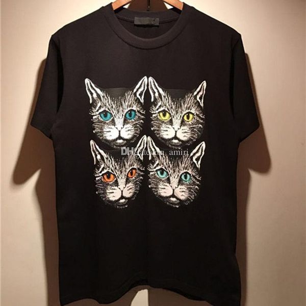 luxury mens designer t shirt men women cat printing short sleeves mens casual tees 2 colors, White;black
luxury mens designer t shirt men women cat printing short sleeves mens casual tees 2 colors, White;black