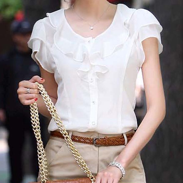 2019 summer fashion blouse shirts short sleeves chiffon blouse office work wear chemise femme women plus size xxl, White
2019 summer fashion blouse shirts short sleeves chiffon blouse office work wear chemise femme women plus size xxl, White