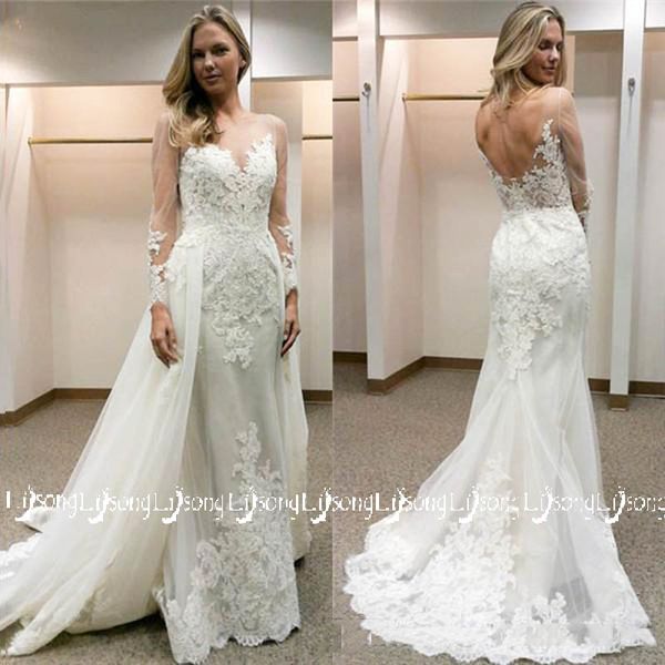 natural white lace appliques wedding dress over-skirt two pieces a-line bridal maxi gowns vestido de casamento long sleeves brides dresses
natural white lace appliques wedding dress over-skirt two pieces a-line bridal maxi gowns vestido de casamento long sleeves brides dresses