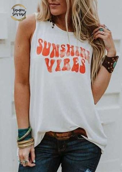 women fashion tank summer sleeveless female t shirt letter print o-neck tank casual lady, White
women fashion tank summer sleeveless female t shirt letter print o-neck tank casual lady, White