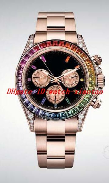 luxury watches men's 40mm 116505 solid rose gold black gold dial rainbow bezel automatic fashion brand men's watch wristwatch, Slivery;brown
luxury watches men's 40mm 116505 solid rose gold black gold dial rainbow bezel automatic fashion brand men's watch wristwatch, Slivery;brown