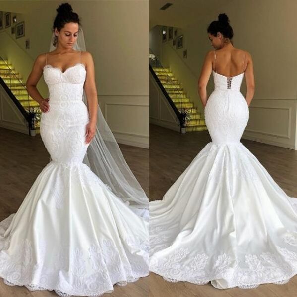 new white satin mermaid wedding dresses plus size country wedding gowns vestidos de novia spring bridal gowns lace applique 2019
new white satin mermaid wedding dresses plus size country wedding gowns vestidos de novia spring bridal gowns lace applique 2019