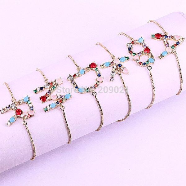 new trendy 10pcs micro pave rainbow stone crystal cz 26 alphabet letter initial connector bracelets charms, for women, Black
new trendy 10pcs micro pave rainbow stone crystal cz 26 alphabet letter initial connector bracelets charms, for women, Black