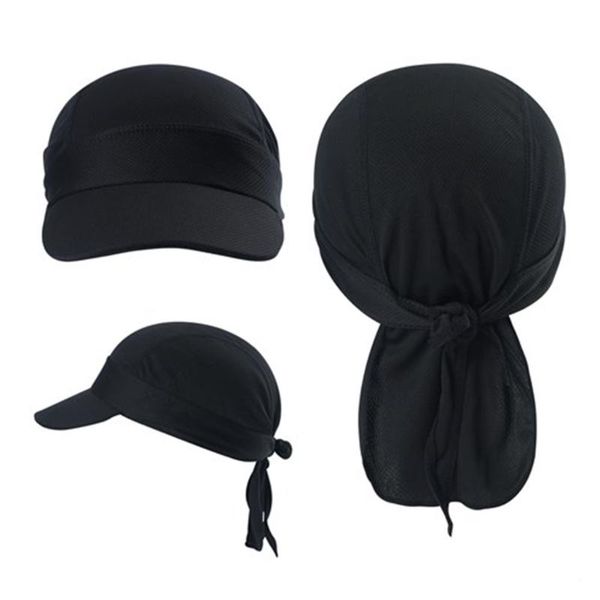 sweat wicking cycling hat with strap pirate skull cap under liner, Black 
sweat wicking cycling hat with strap pirate skull cap under liner, Black