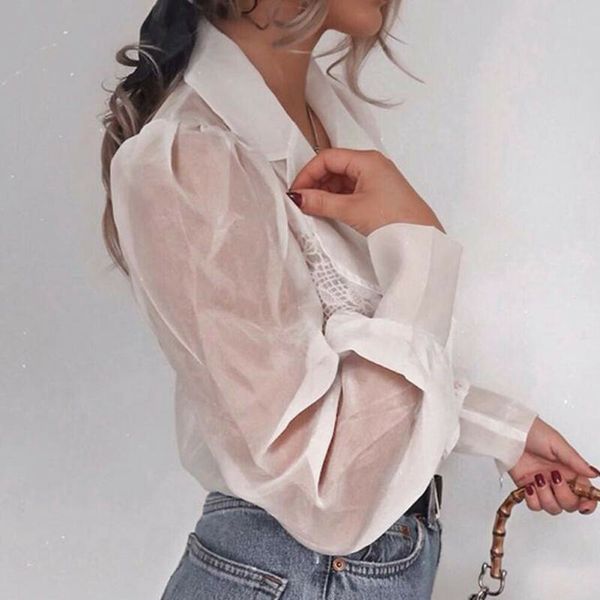 2020 womens long sleeve sheer mesh blouse bandage lace up turn-down collar ladies wrap front work blouses shirts, White
2020 womens long sleeve sheer mesh blouse bandage lace up turn-down collar ladies wrap front work blouses shirts, White